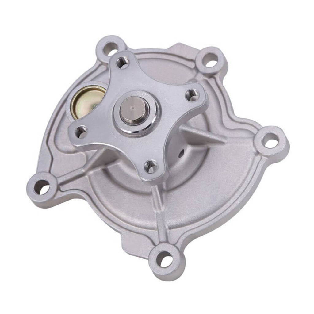 Water pump housing, silver cast metal with central outlet and mounting studs