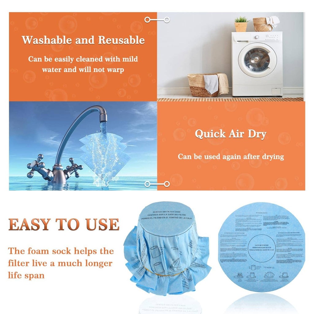 Reusable blue filter cover and matching vacuum filter disc set