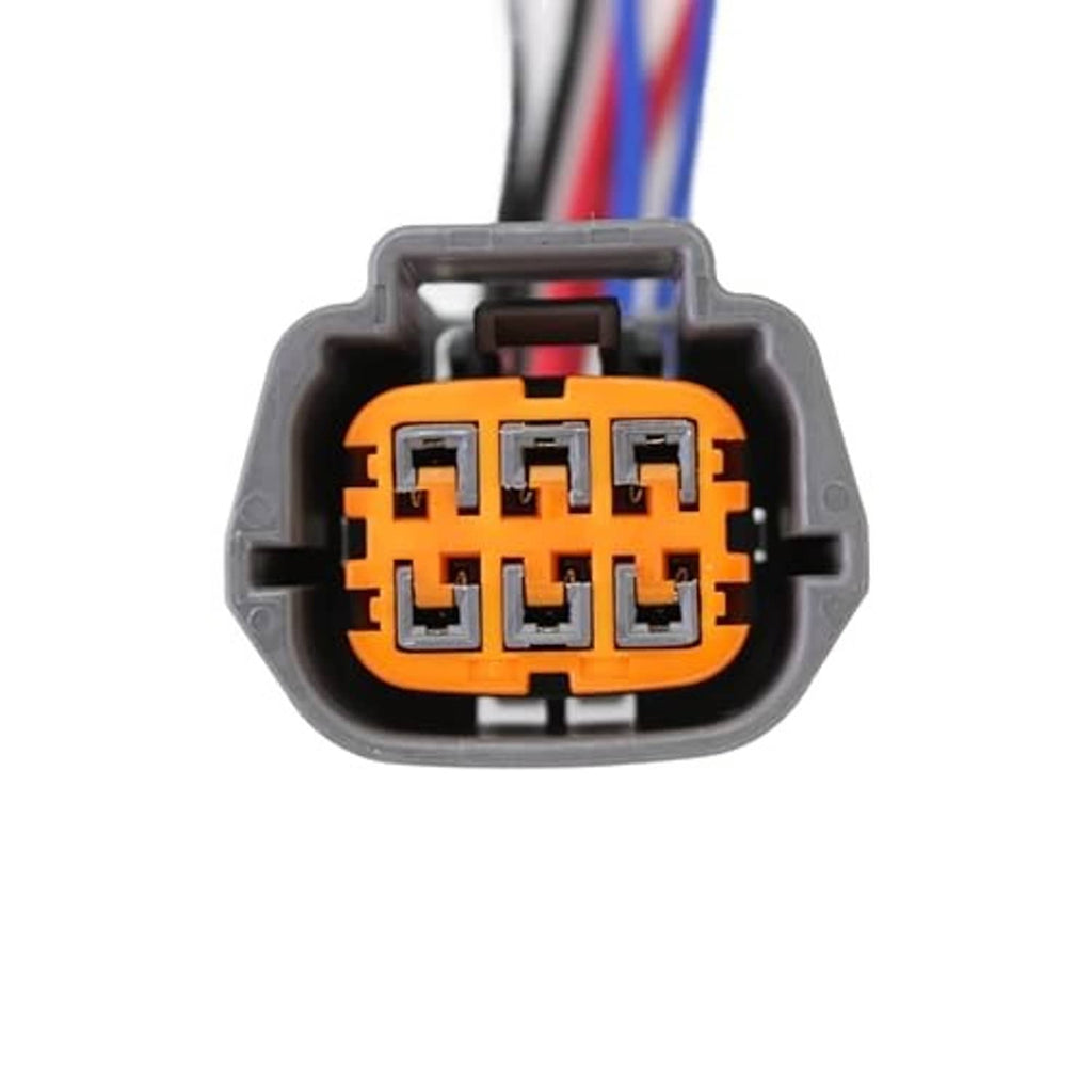 Grey throttle body connector housing with orange multi-pin face and visible metal contacts