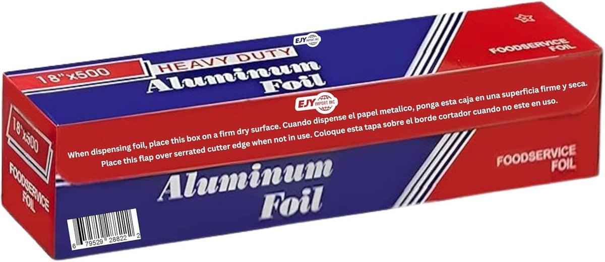 Branded heavy-duty aluminum foil carton packaging with foodservice label.