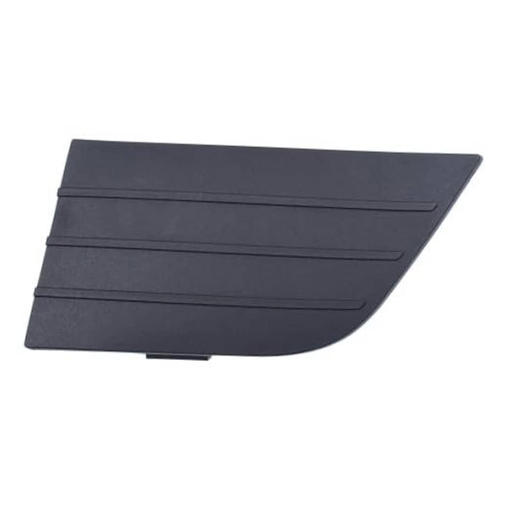 Black front bumper grille hole cover panel, driver side with horizontal slats