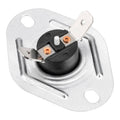 Flame rollout limit switch with metal mounting plate and two copper terminals