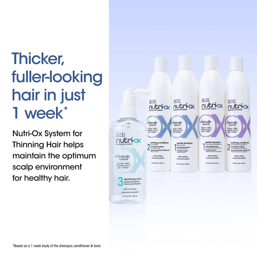 Densifying hair tonic bottles set with pump; clear formula, 4 fl oz