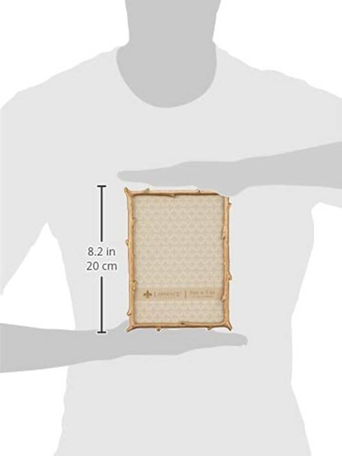 Gold branch design picture frame with cream mat, shown with 8.2 in height