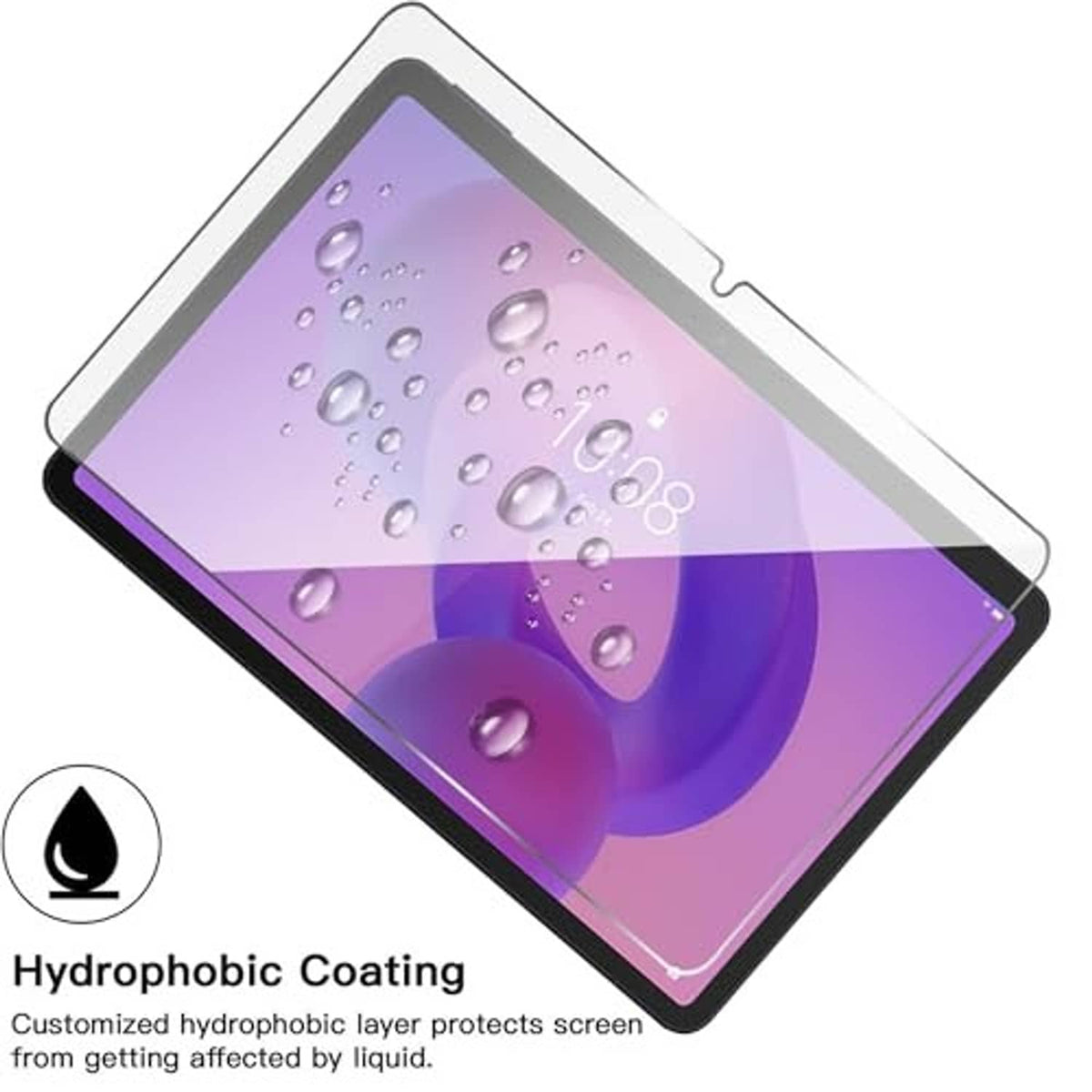 Tempered glass screen protector with water droplets, protective film for tablet screen