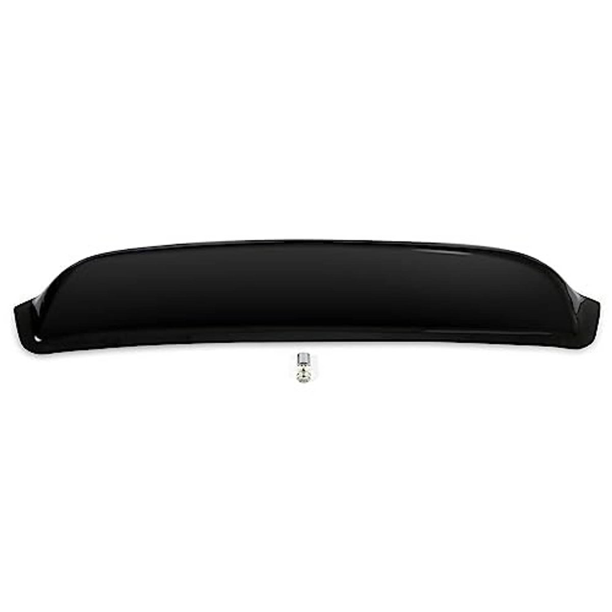 Roof spoiler with mounting hardware, black curved panel