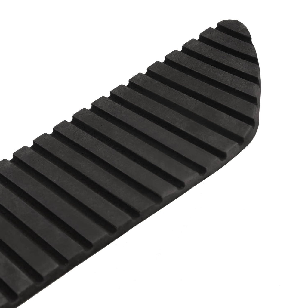Black ridged traction mat strip detail, textured grooves for grip