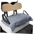 Gray golf cart seat blanket cover with two front pockets and armrest cutouts