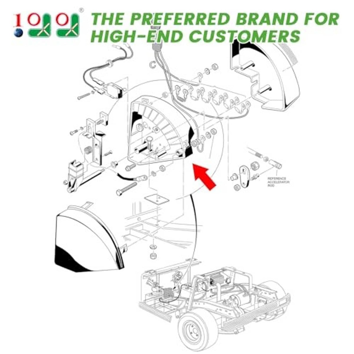 Exploded view diagram of wiper switch assembly parts with a red arrow indicator.