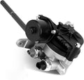 Transfer case actuator motor with black electrical connector and silver housing