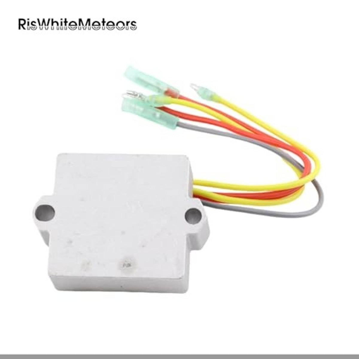 Voltage regulator module with multicolor wiring harness and white mounting block