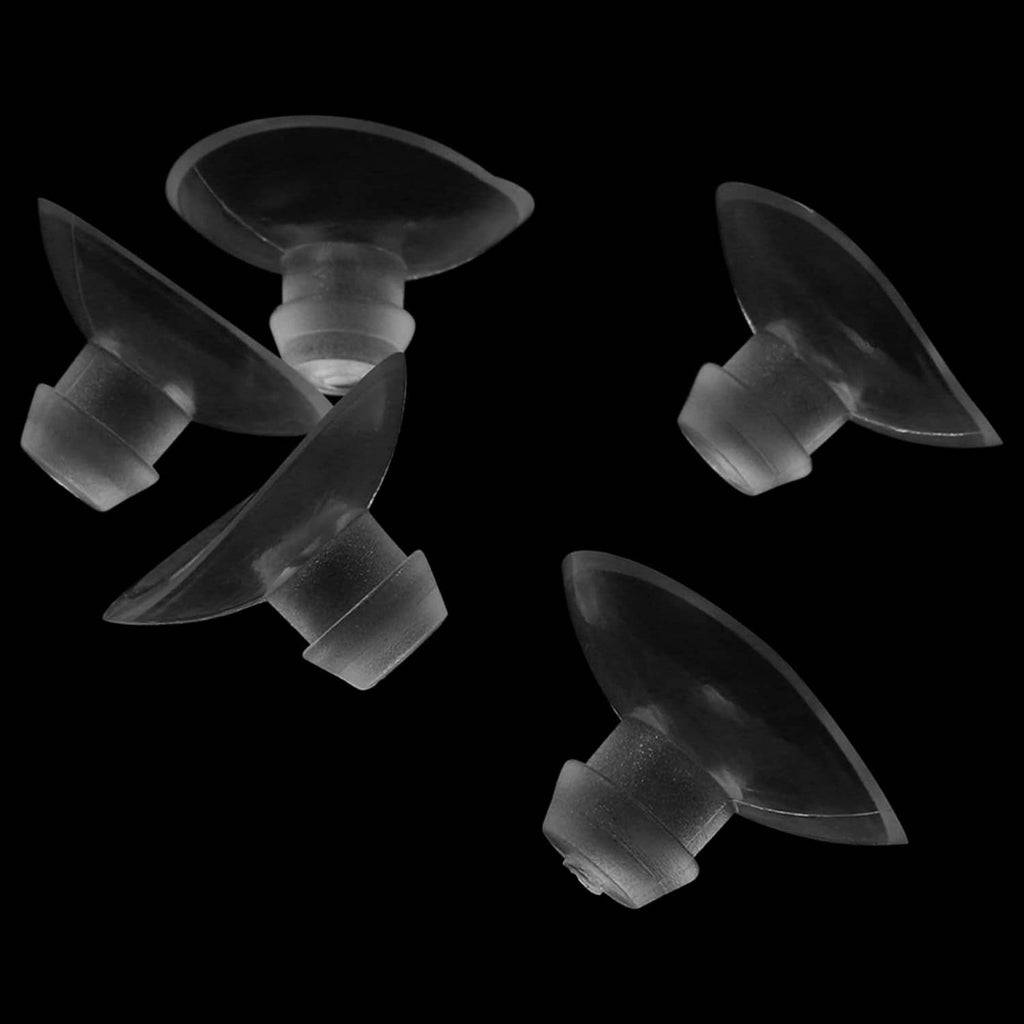 Set of small transparent suction cups with rounded heads