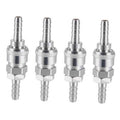 Stainless 8mm quick disconnect barb hose fittings, 4-pack set with push-to-connect ends