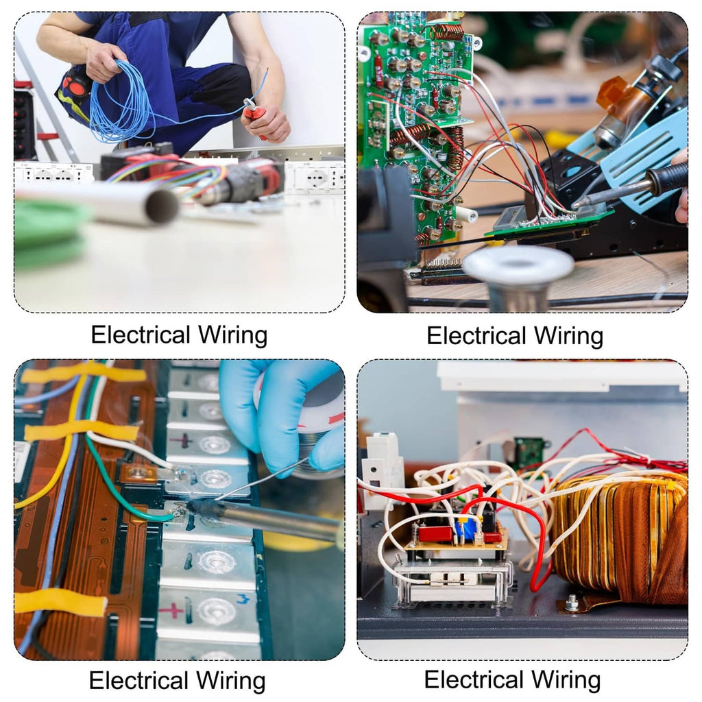 Multicolor 5-conductor electrical wiring used for electronics projects