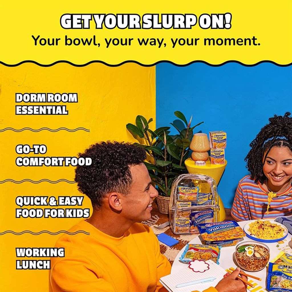 Maruchan soy sauce flavor ramen noodle soup multipack with bowls for sharing