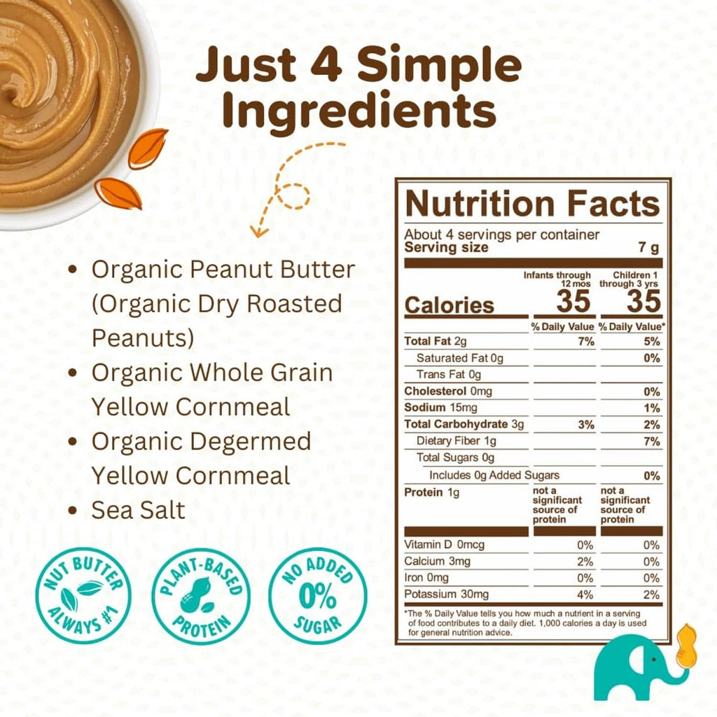 Peanut butter puff nutrition facts and ingredients for Organic Puffworks baby snacks