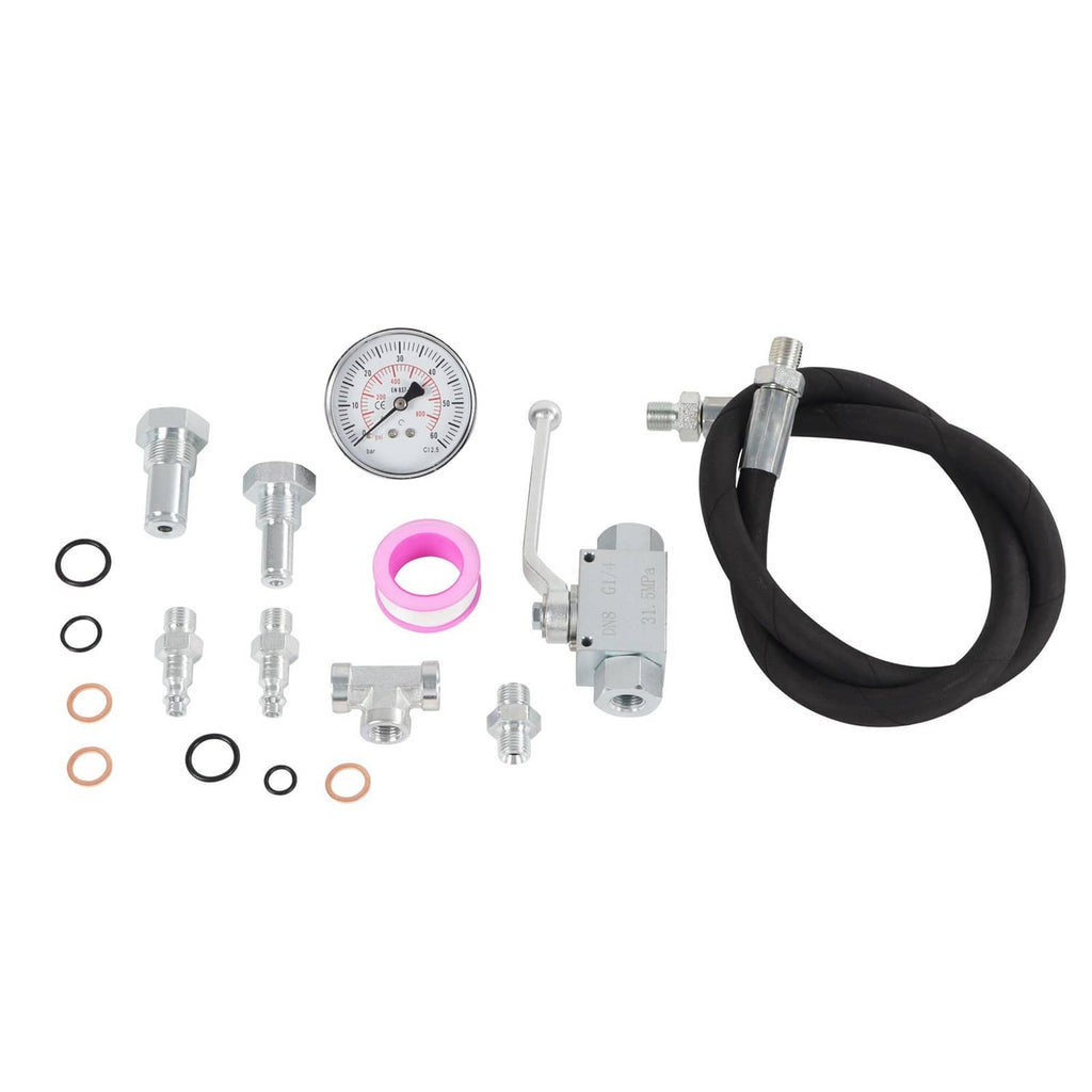 High pressure IPR air test tool set with gauge, black hose, valve, and small fittings