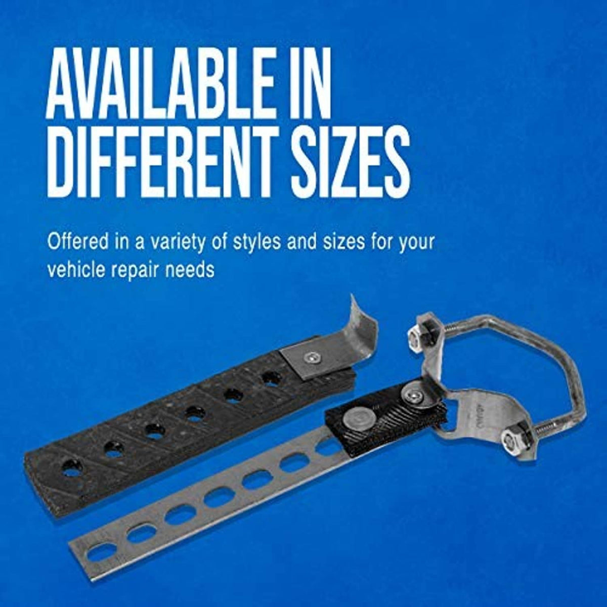 Exhaust system hanger kit with perforated bar and U-bolt style clamps