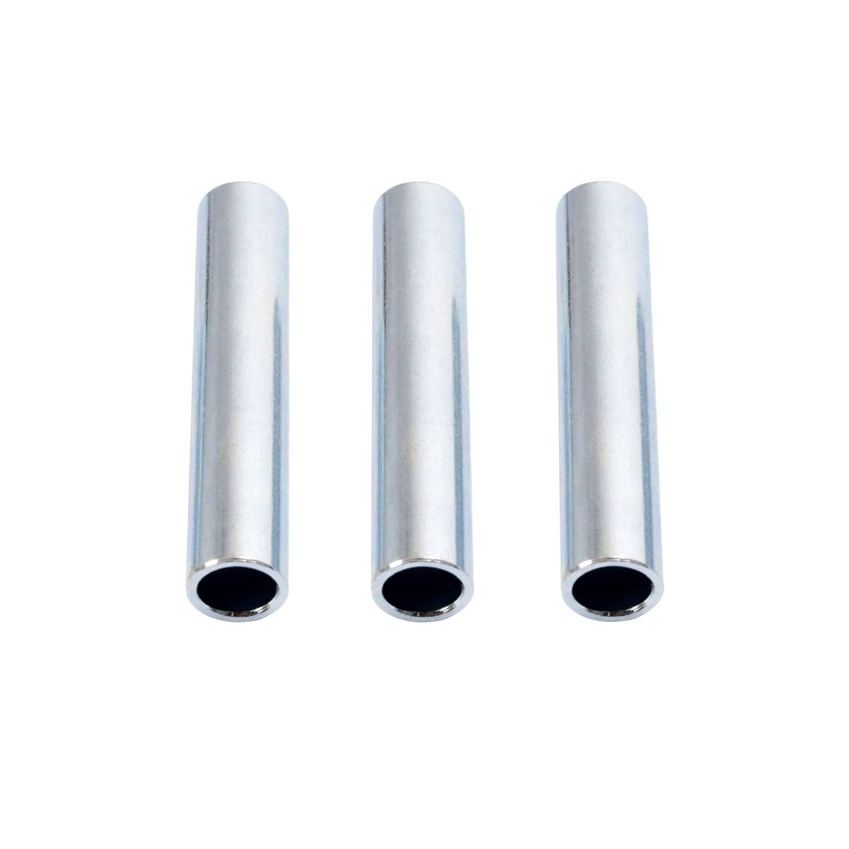 Silver metal sleeves with hollow centers for rear leaf spring bushing installation