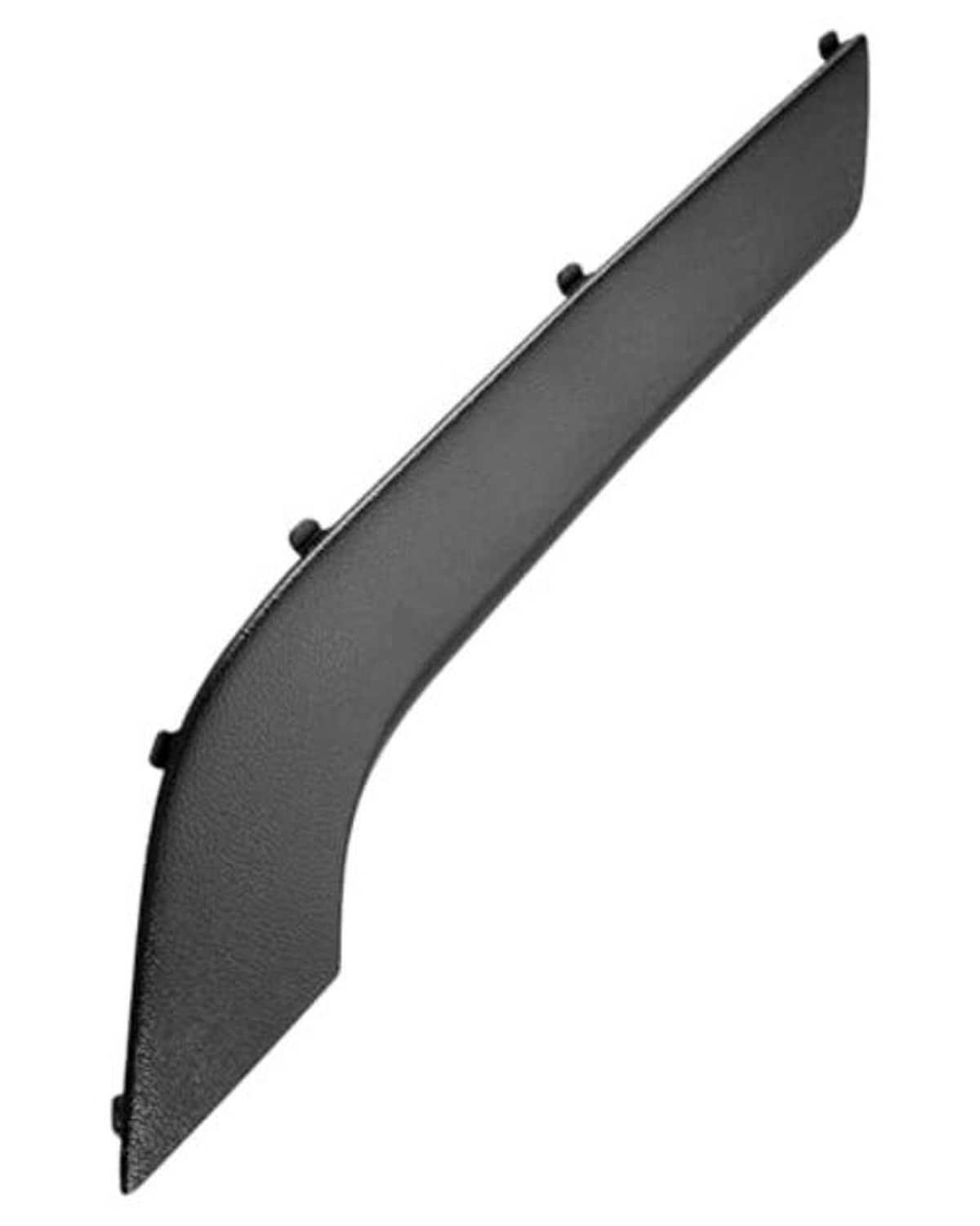 Dark gray curved door armrest trim bezel with snap tabs along the edge