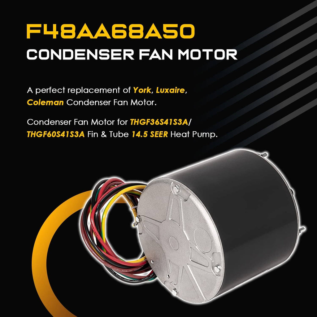 Condenser fan motor with top plate and multicolor wire leads