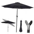 7.5 ft outdoor table umbrella with space grey canopy and push-button tilt pole