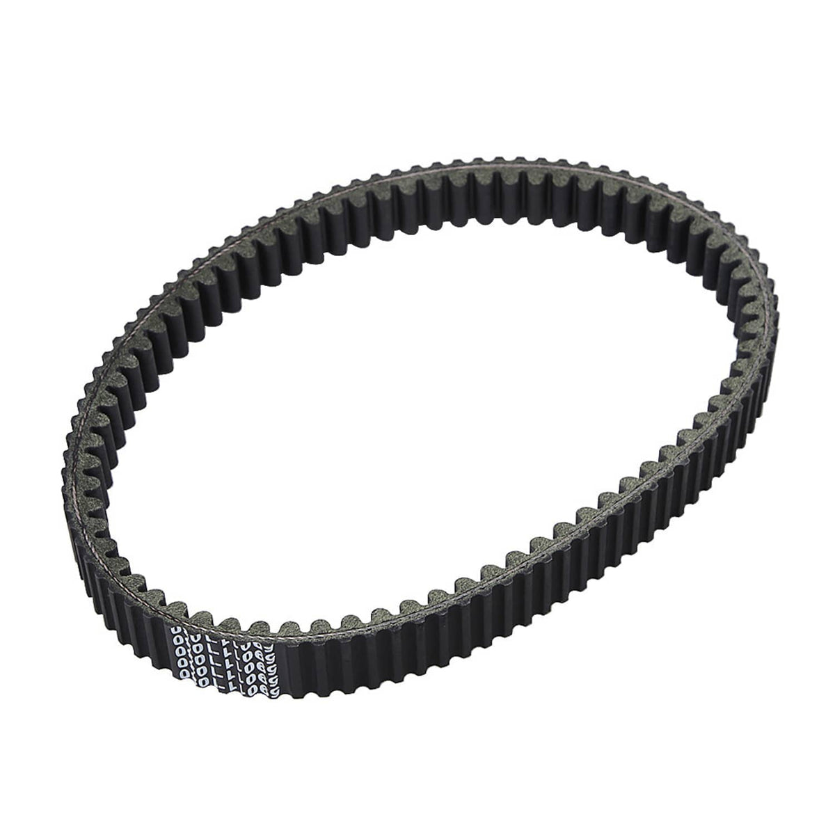 Drive belt loop, black ribbed belt with toothed inner side