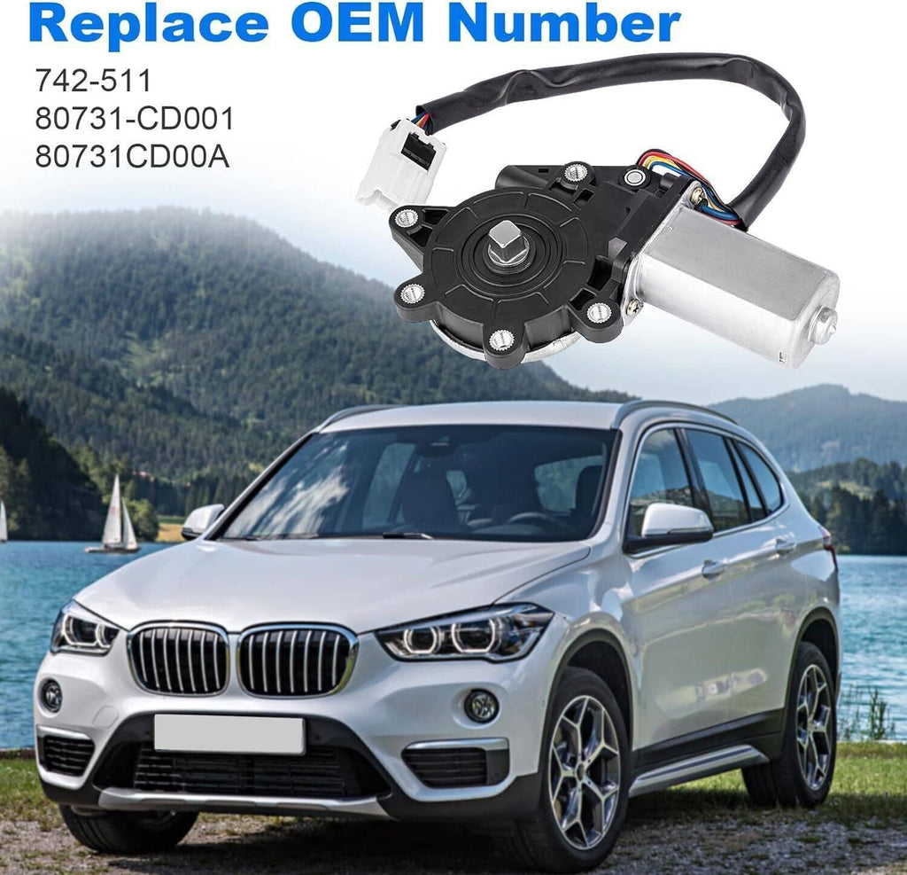 Power window lift motor with wiring connector and metal actuator rod