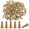 Gold multi-grip rivet nuts, 50-pack assortment with threaded inserts