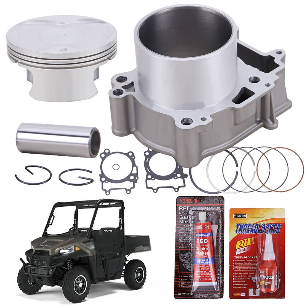 Cylinder piston top end rebuild kit with piston, rings, gaskets and sealant bottles