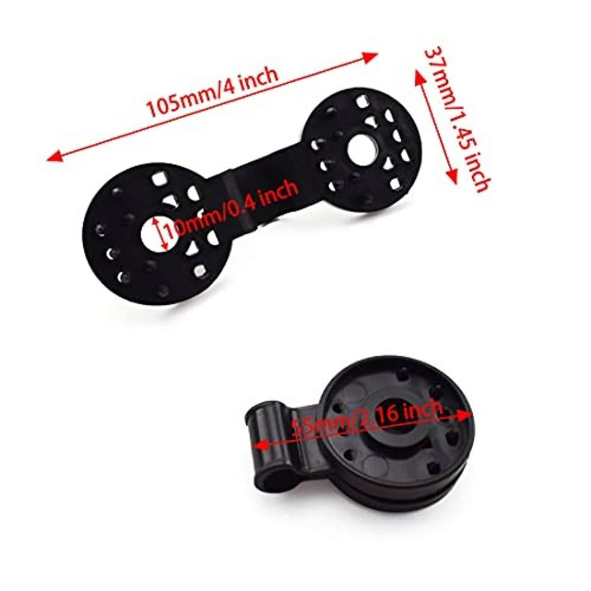 Black double round shade net clip with two circular holes
