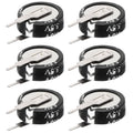 V-shaped button super capacitors, black with silver tops and two metal leads (6-pack)