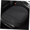 Black front car seat cover with triangular quilt pattern and contoured padded shape.