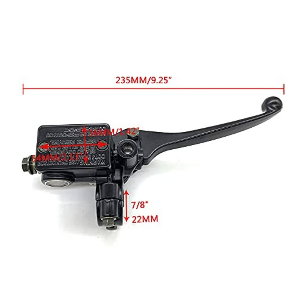 Right-hand brake master cylinder, 235mm lever length, 22mm/7/8in fitment