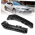 Front bumper bracket left and right side, black plastic grille-style mounts