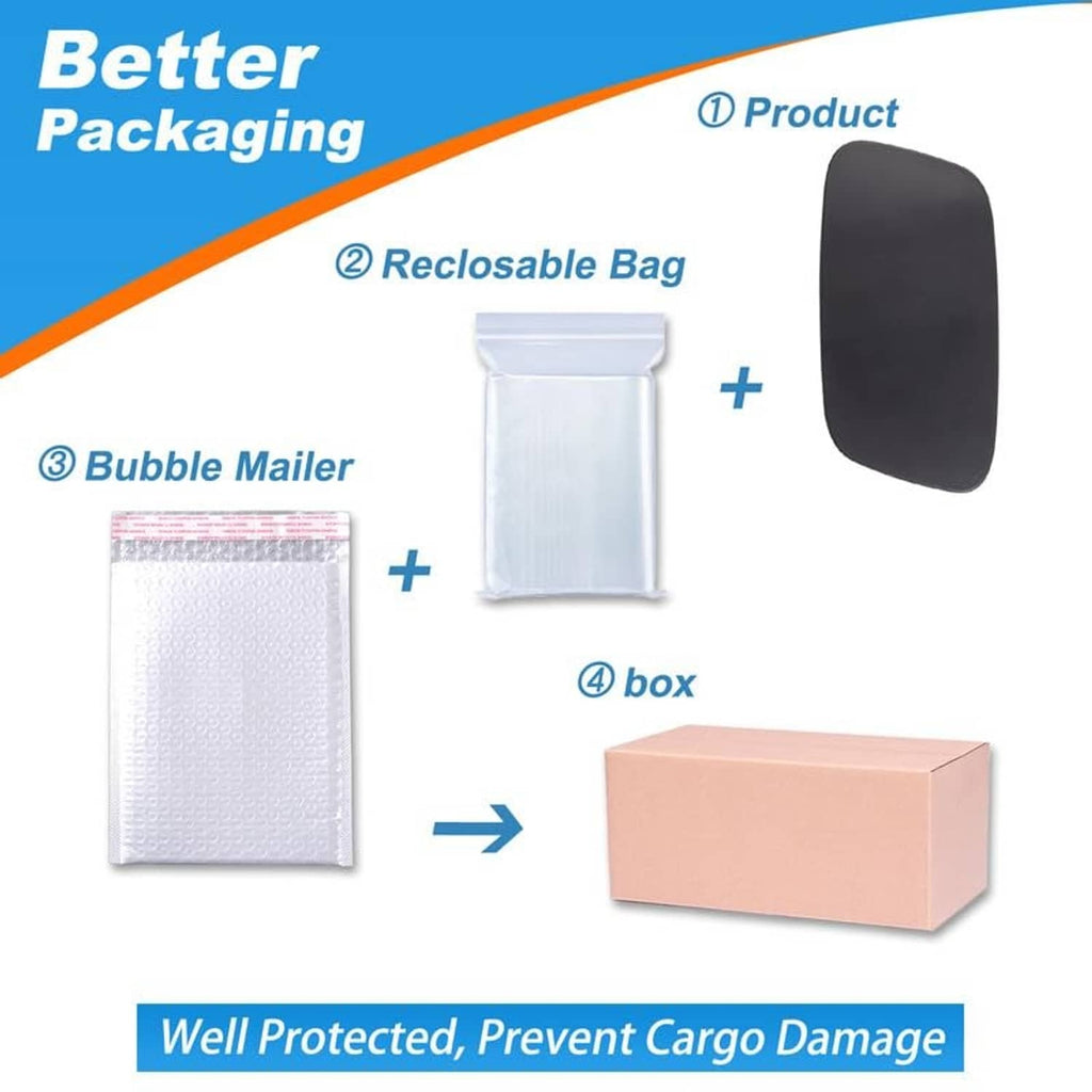 Headlight washer cover with holder in protective packaging, black cover piece