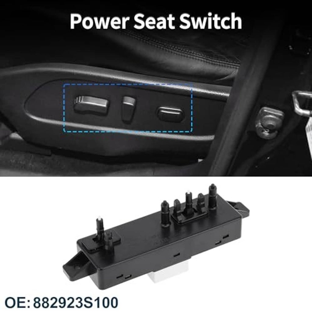 Power seat switch installed inside car door panel near control buttons