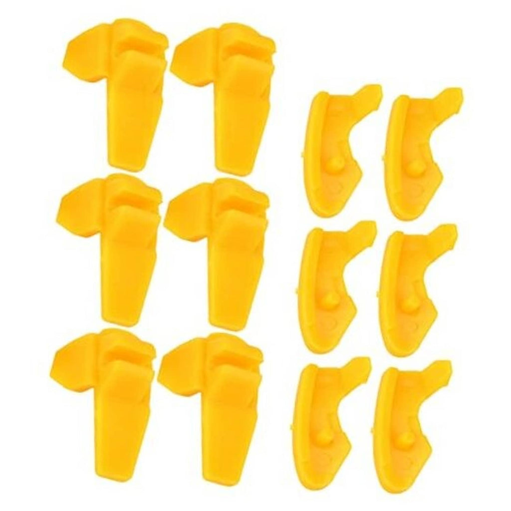 Set of 12 yellow plastic tire changer duck head inserts for rim protection