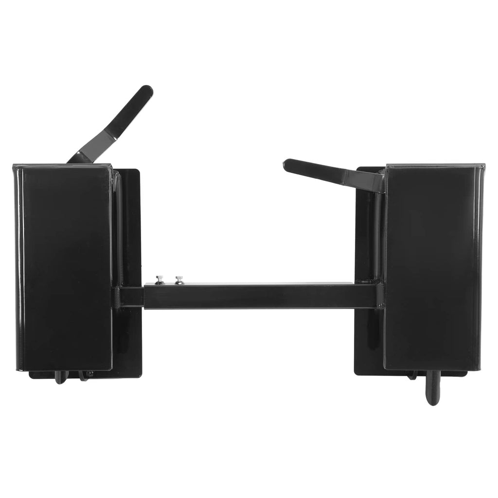 Black quick-tach adapter with left and right side brackets and connecting bar