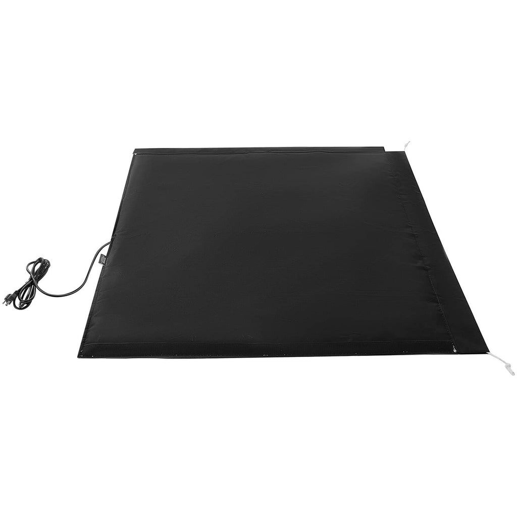 Black insulated gas cylinder warmer band with power cord
