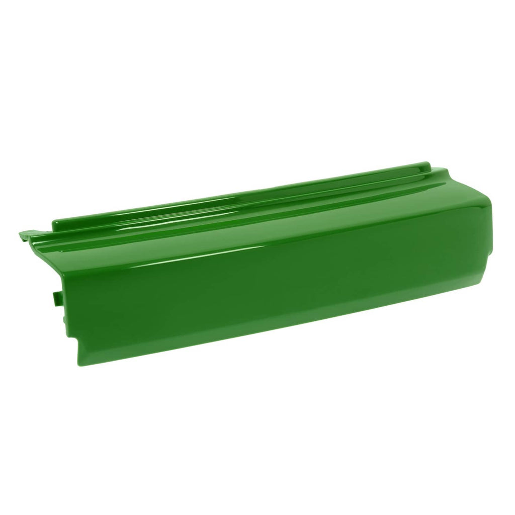 Front bumper panel with green finish, end cutouts, and side mounting tabs