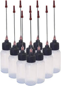 Set of dispensing bottles with red-tipped 3 inch needles and black caps
