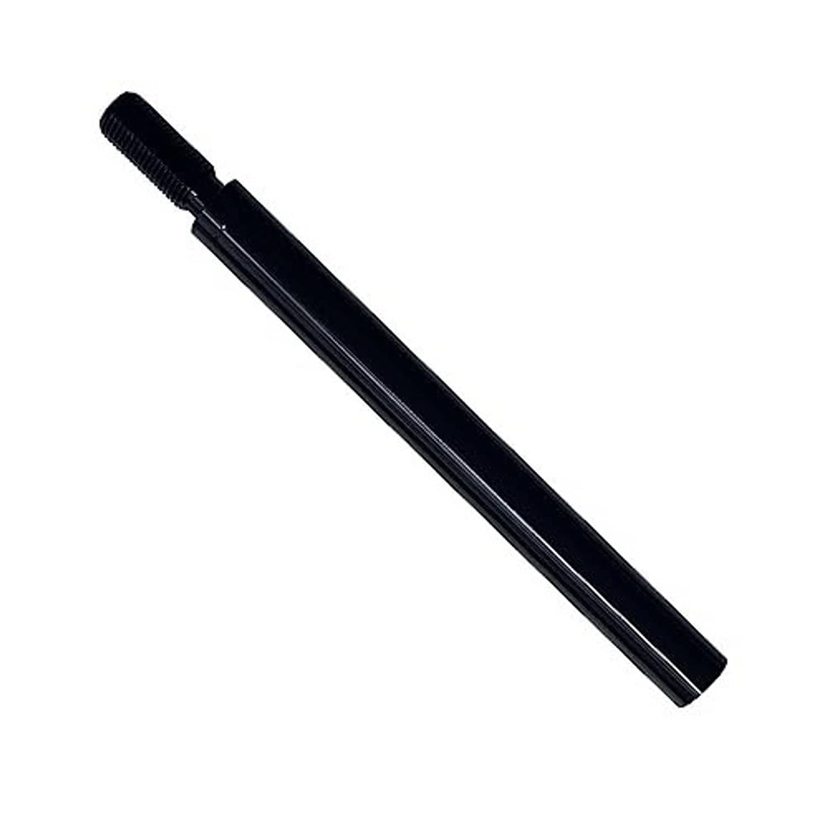 Black aluminum shift knob extender, straight rod with threaded mounting end