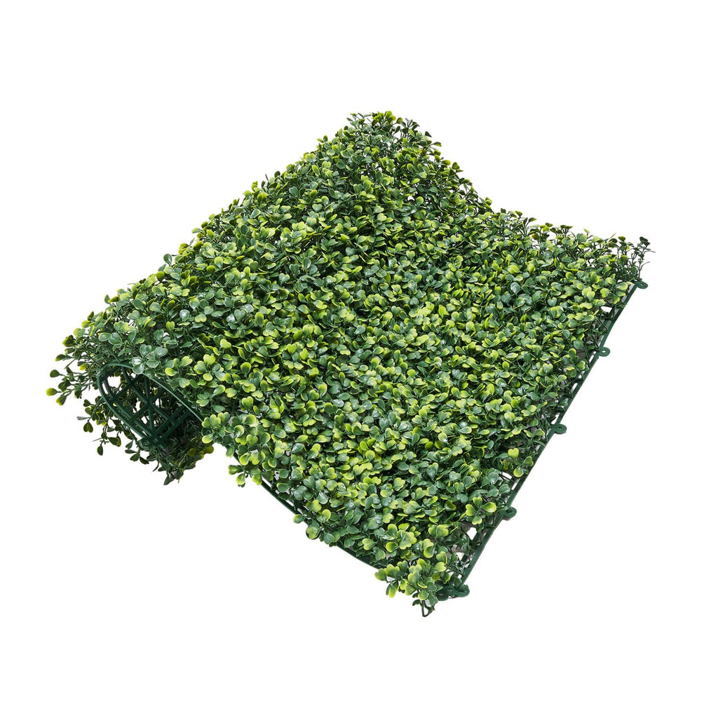 Green artificial grass wall panel with diamond shape and dense leafy texture