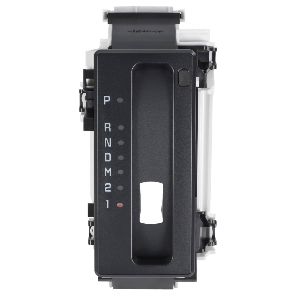 Black automatic transmission gear selector cover with shift markings P R N D M 2 1
