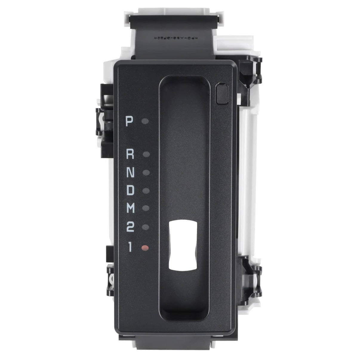 Black automatic transmission gear selector cover with shift markings P R N D M 2 1