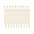 Set of wood percussion mallets with round white heads and long natural handles