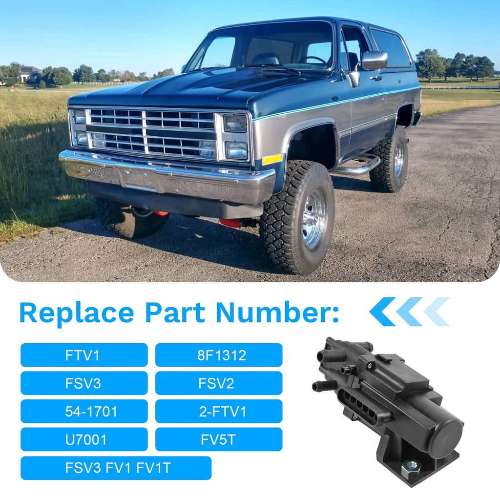 6-port fuel tank selector valve with black housing and vacuum hose fittings