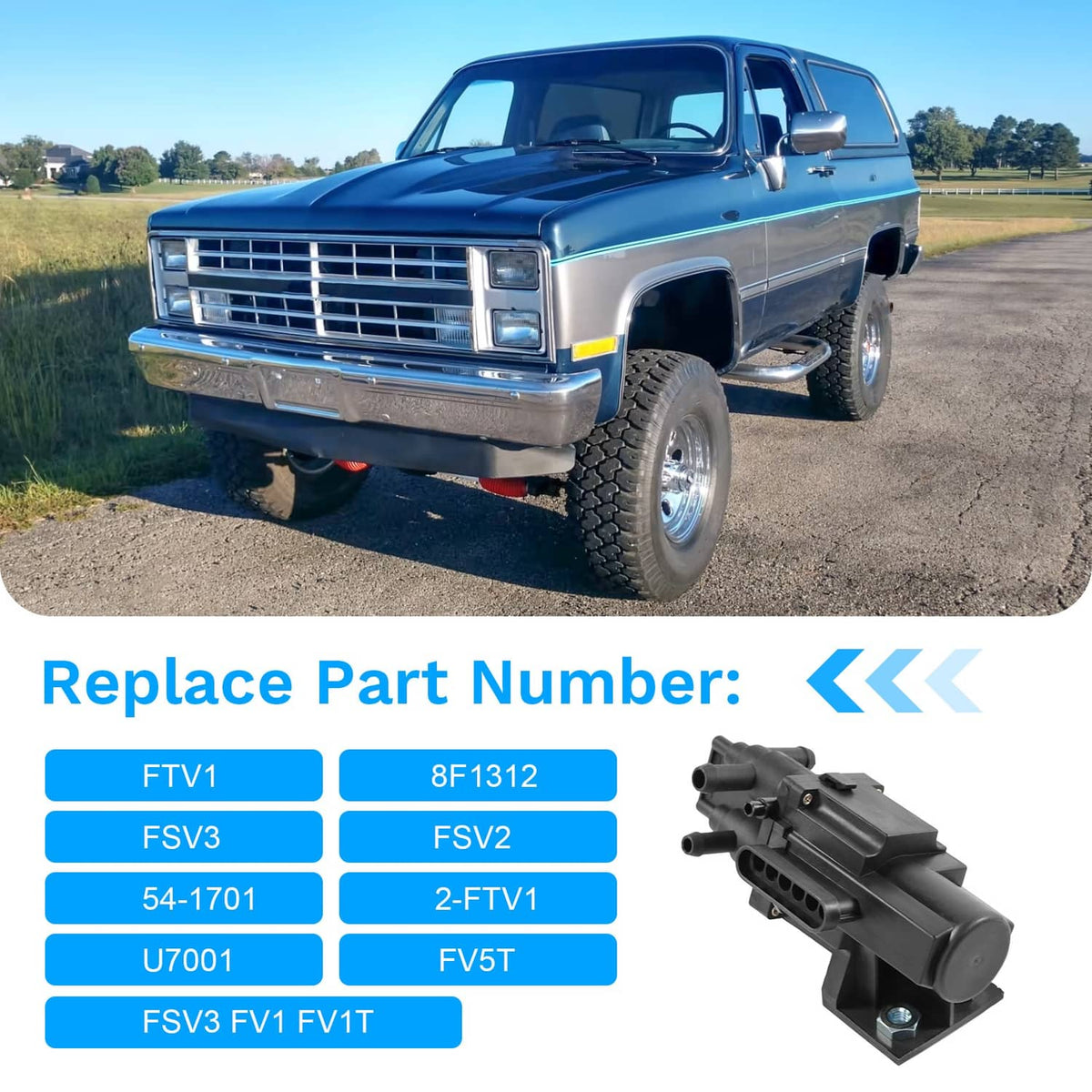 6-port fuel tank selector valve with black housing and vacuum hose fittings