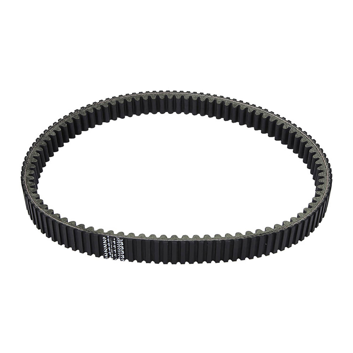 Black drive belt loop with molded teeth and small side markings